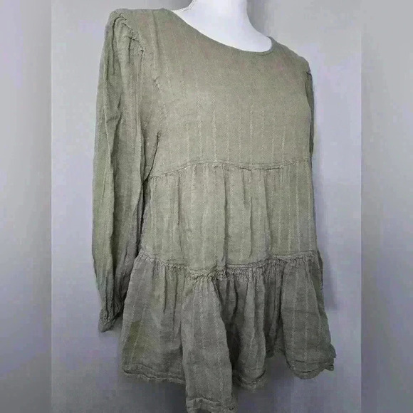 American Eagle Boho Green Open Back Blouse - Picture 4 of 13